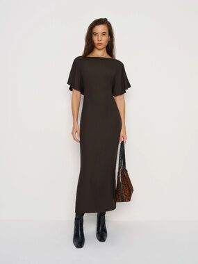 Reformation Maeva Dress Brown